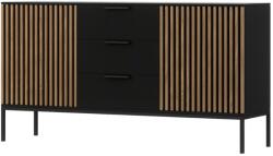  Comoda MEORATI 150x40 cm, neagra/dub artisan Comoda