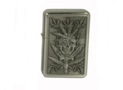 Angelo Angel Fém Benzin Öngyújtó - 3D kenderlevél mintás - 1 (A-245010-1)