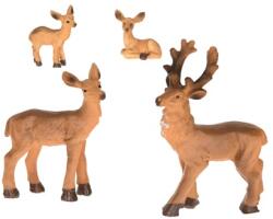  Dekoráció Őz család álló poly 7, 5x3, 8x9, 5cm barna 4db/csomag (LR21B-0062)