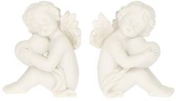 Dekoráció angyal szívvel ülő poly 5, 5x4x6, 5 cm fehér 2 féle 1db, figura nem választható
