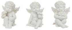  Dekoráció angyal rózsával ülő, poly, 4, 7x5x6, 4 cm, fehér, 3 féle 1db, figura nem választható (P889-972C)