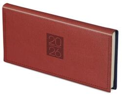 TopTimer Zsebnaptár 2026 heti fekvő TOPTIMER Classic C030 sárga lapos bordó (C030C-002)