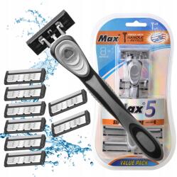 Retoo Eldobható mozgófejes 5 pengés borotva + 8 db tartalék penge, XXL készet (O866)