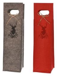  Dísztasak szarvassal, filc, 11x10x40cm, piros, szürke, 2 féle 1db, szín nem választható (FQ21-3473)