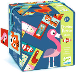 DJECO Kétfeles Domino - Állatfelek, 28 db-os - Animo-puzzle (DJ08165)