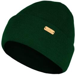 Bontis Dupla férfi kötött sapka visszahajtott szegéllyel - Palackzöld | unisex (M539-4)