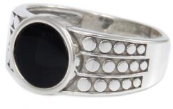 Ékszershop Fekete köves ezüst pecsét gyűrű (2180366)