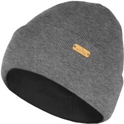 Bontis Dupla férfi kötött sapka visszahajtott szegéllyel - Középszürke | unisex (M539-6)