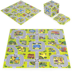 ECOTOYS Nagy EVA habszőnyeg gyerekeknek Város 90, 5x90, 5 cm 21 db ECOTOYS