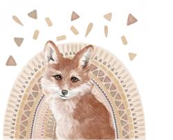 Pastelowe Love® Fali matricák - róka szivárványos háttérrel