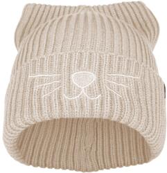 Bontis Căciulă tricotată cu broderie pisică - Bej | uni (P362-2)