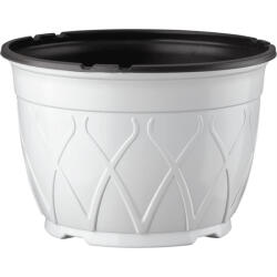  Desch Hanging basket függőcserép akasztóval, 19 cm (2, 4l) - fehér / szürke (190535320251-2)