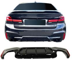  BMW G30 G31 2017-2021 M-Performance hátsó lökhárítóba M5 stílusú lakkozott fekete műanyag diffúzor 2-2csöves kipufogóhoz