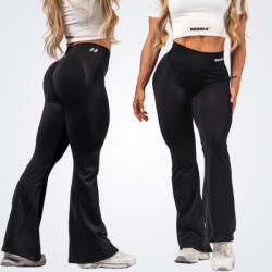 NEBBIA - Trapéz szárú fitness leggings FLOW SEAMLESS 498 (black) (XS) - NEBBIA