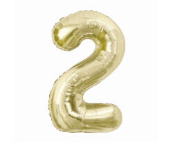 Godan B&C Champagne, Pezsgőszínű 2-es szám fólia lufi 85 cm (MLG189131)