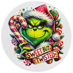  Nyomtatott fa tábla koszorú közép - Cukros grinch 11, 8cm - papelito