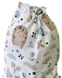  Pamut uzsonnás tasak - 30x30 cm / pasztell süni - nyuszi mintás