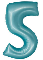 Godan Light Blue Matt, Kék 5-ös szám fólia lufi 76 cm (MLG158939)