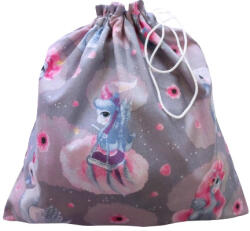  Szürke alapon Hattyú - Unikornis mintás / Textil uzsonnás zsák - pamutvászon tasak 30x30 cm