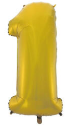 Godan Gold Matt, Arany 1-es szám fólia lufi 92 cm (MLG106442)