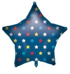  Csillag Blue Star fólia lufi 46 cm (PNN92420)