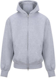 Just Hoods Nagyon vastag, túlméretezett cipzáros-kapucnis pulóver Just Hoods AWJH125, Heather Grey-S (awjh125hgr-s)