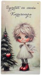  Nyomtatott fa tábla - Angyalkás akasztós tábla - kosarbolt