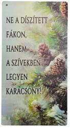  Nyomtatott fa tábla - Karácsonyi tobozos akasztós tábla - kosarbolt