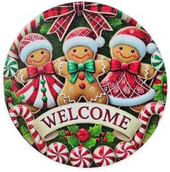  Nyomtatott fa tábla koszorú közép - Mosolygós mézik 11, 8cm - kosarbolt