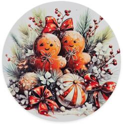  Nyomtatott fa tábla koszorú közép - Mézi pár 11, 8cm - kosarbolt