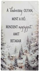  Nyomtatott fa tábla - Havas táj akasztós tábla - kosarbolt