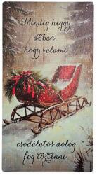  Nyomtatott fa tábla - Karácsonyi szánkós akasztós tábla - kosarbolt