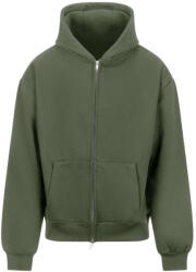 Just Hoods Nagyon vastag, túlméretezett cipzáros-kapucnis pulóver Just Hoods AWJH125, Earthy Green-S (awjh125eag-s)