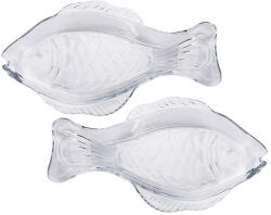 decoDoma Set farfurii de sticlă PEŞTE 2 buc