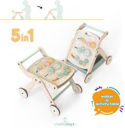 BabyJem Antepremergator model city din lemn 5 in 1 mamatoyz cu masuta de activitati