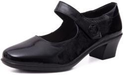 KARISMA Pantofi dama din piele naturala lacuita, Karisma X4X440014B 01-L, negru
