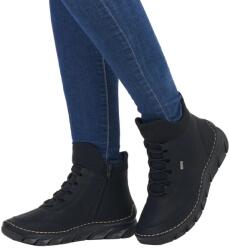 Rieker Botine dama din piele ecologica impermeabila, Rieker 55069-00, negru