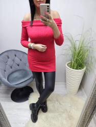  Csinos strasszkövekkel díszített vállra húzható tunika (piros) (589648)