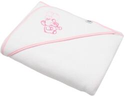 New Baby Prosop de băi pentru copii din frotir cu broderie şi glugă New Baby 100x100 alb cu elefant Prosop