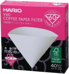 HARIO V60 Filtre de hârtie - Alb, V60-01 - 40 bucăți