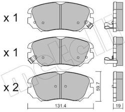METELLI set placute frana, frana disc METELLI 22-0841-0 (22-0841-0)