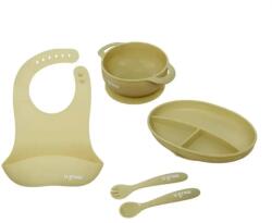 U-GROW Set Diversificare U-GROW UG-SET2OV 5 Piese Silicon Olive (UG-SET2OV) Set pentru masa bebelusi