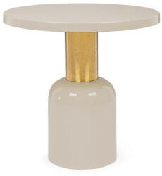 Bizzotto NALIMA Kerek Dohányzóasztal Bézs Arany Díszítéssel
