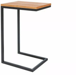 Signal Largo C Modern Tölgy Oldalsó Asztal Fekete Fém Vázzal