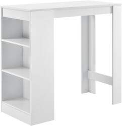 PremiumXL en. casa Elegáns bárasztal italtartó polccal, 110 x 50 x 103 cm, Fehér