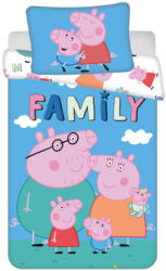 Peppa malac Big Pig Family gyerek, ovis ágyneműhuzat 100×135cm, 40×60 cm - lord