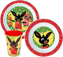 Bing Happy Bunny étkészlet, micro műanyag szett, pohárral 260 ml - lord