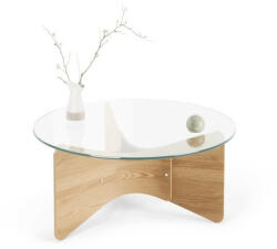 Umbra Madera Kőrisfa-Üveg Dohányzóasztal Természetes