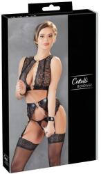 Cottelli Collection Bondage - csipkés fehérnemű szett (4 részes)