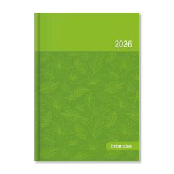 PERIOD Intensive 2026 A5 napi beosztású zöld lakk határidőnapló (P4114-1921) - bestbyte